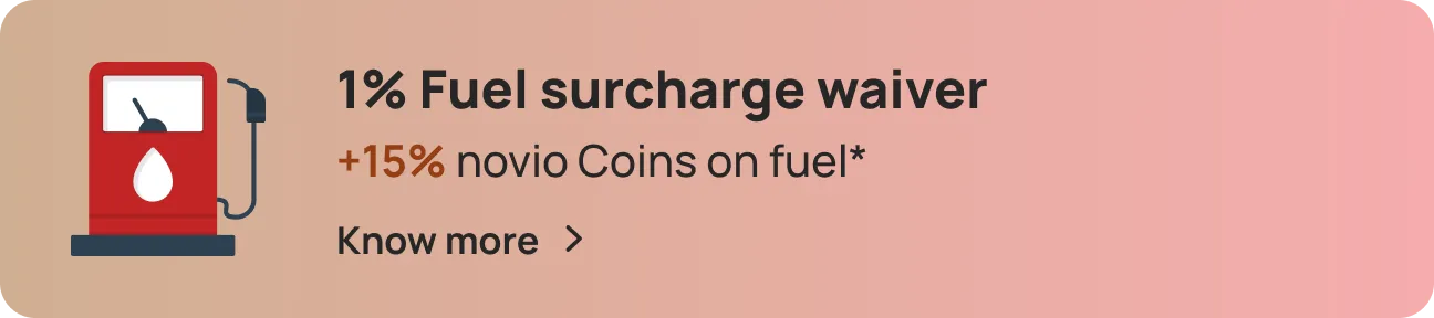 15% novio Coins on fuel and 1% Fuel surcharge waiver