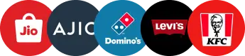 Brands - Jio, Ajio, Dominos, Levi's, KFC